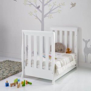 Obaby Cotbed Mini Stamford Sleigh White Obaby Cotbed Mini Stamford Sleigh White