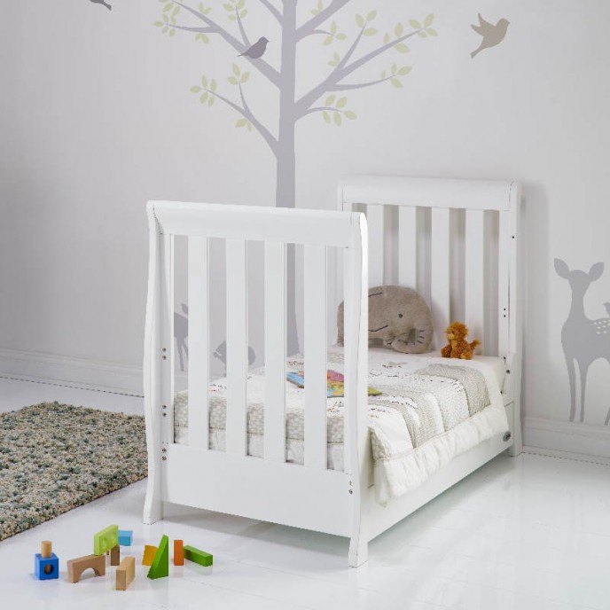 OBaby Cotbed Mini Stamford Sleigh White