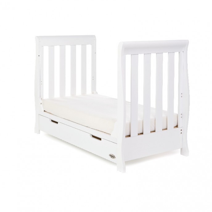 OBaby Cotbed Mini Stamford Sleigh White