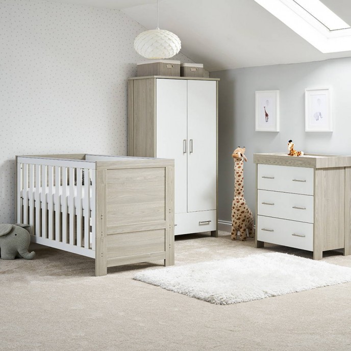 Obaby Nika Nursery Set - Grey Wash with White