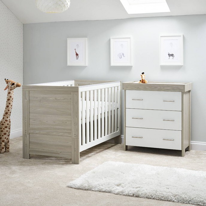 Obaby Nika Nursery Set - Grey Wash with White