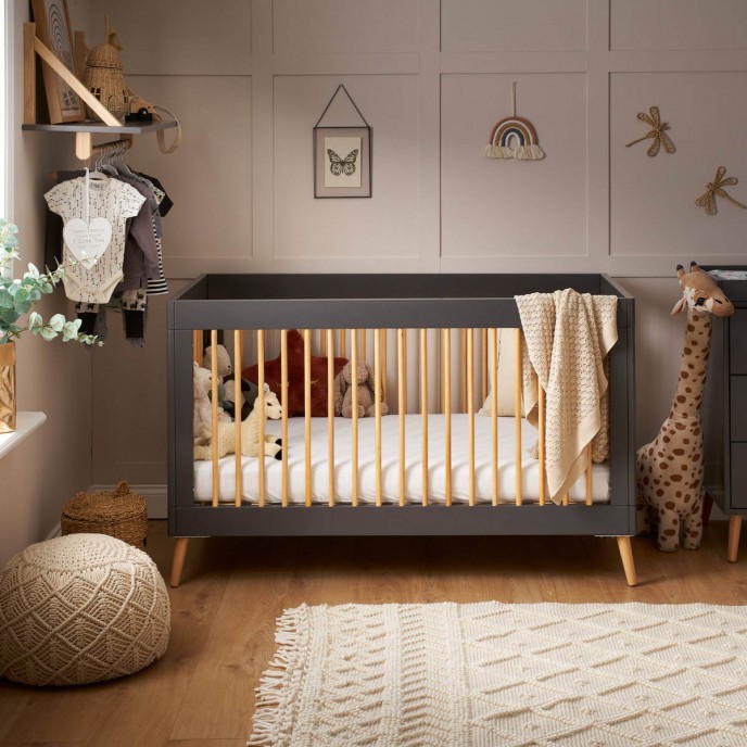 Obaby Cotbed Maya Slate with Natural Obaby Cotbed Maya Slate with Natural
