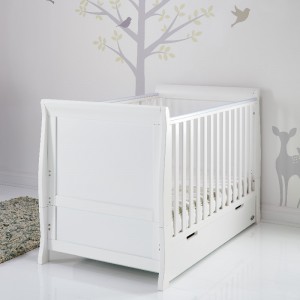 OBaby Cotbed Stamford Sleigh White OBaby Cotbed Stamford Sleigh White