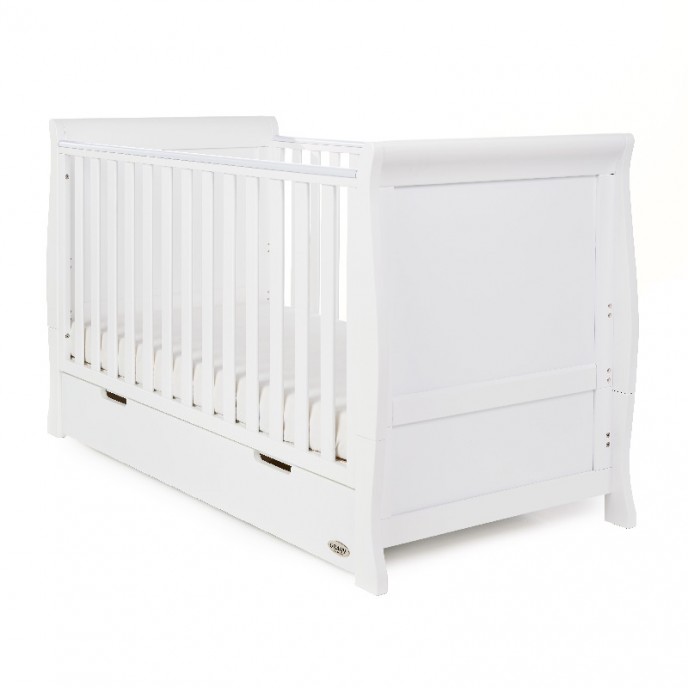 OBaby Cotbed Stamford Sleigh White