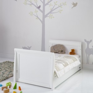 OBaby Cotbed Stamford Sleigh White OBaby Cotbed Stamford Sleigh White