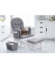 Obaby Reclining Glider Chair and Stool – White with Grey Cushion