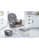 Obaby Reclining Glider Chair and Stool – White with Grey Cushion