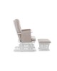 Obaby Reclining Glider Chair and Stool – White with Sand Cushion