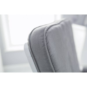 Obaby Reclining Glider Chair and Stool Deluxe White Grey Cushion Obaby Reclining Glider Chair and Stool Deluxe White Grey Cushion