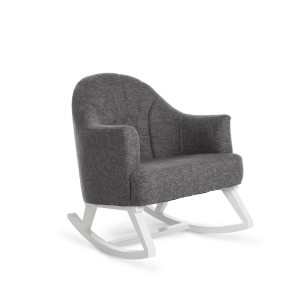 Obaby Rocking Chair Round Back White Grey Cushion