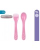 Kiokids Travel Cutlery Set 2pc Pink