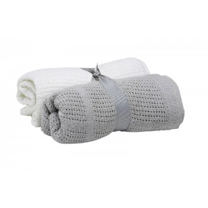 Baby Elegance Cellular Blanket 2pk Grey White Baby Elegance Cellular Blanket 2pk Grey White