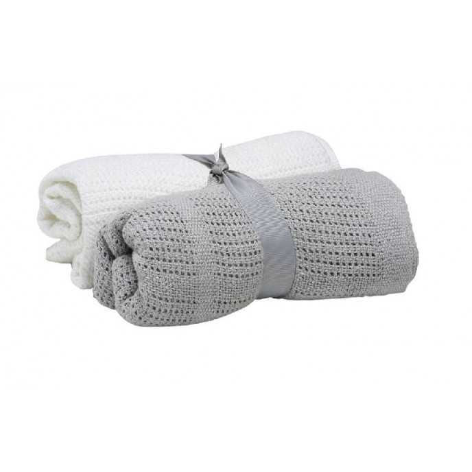 Baby Elegance Cellular Blanket 2pk Grey White