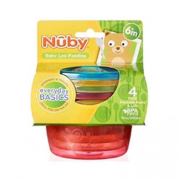 Nuby Food Pots With Lids 300ml