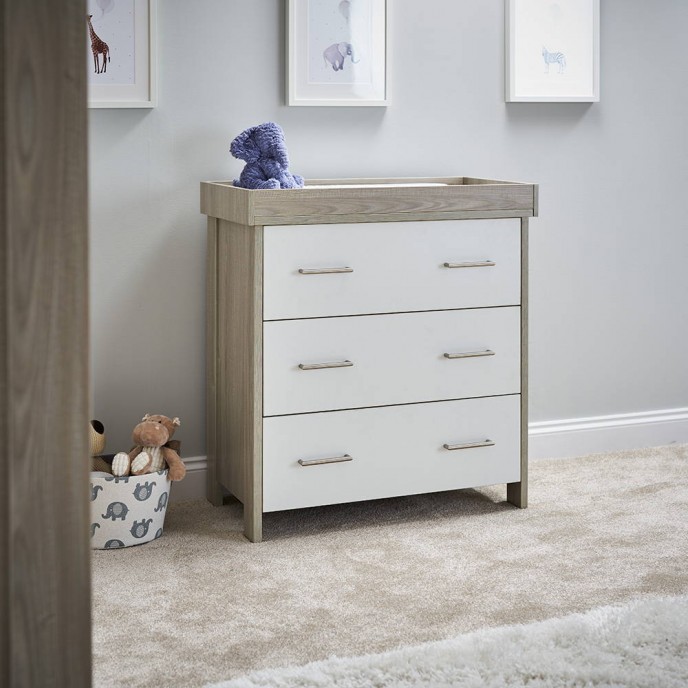 Obaby Nika Nursery Set - Grey Wash with White