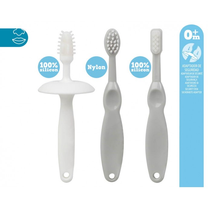 Kiokids Toothbrush Set Grey