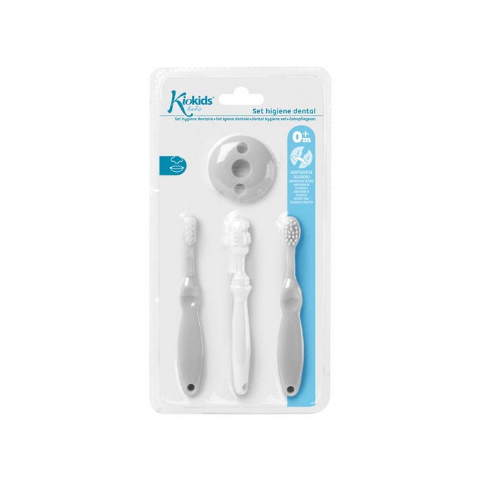 Kiokids Toothbrush Set Grey