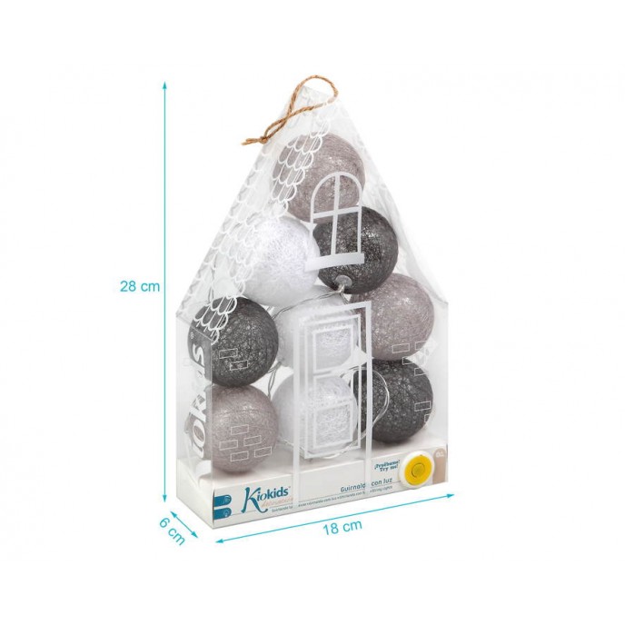 Kiokids Led String Lights Grey