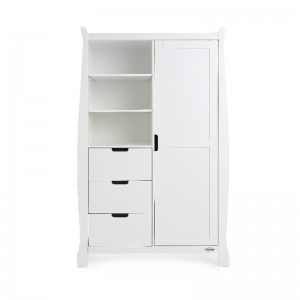 OBaby Wardrobe Double Stamford Sleigh White OBaby Wardrobe Double Stamford Sleigh White