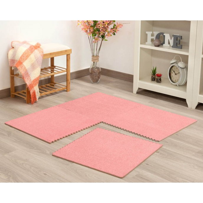 Kiokids Puzzle Mat 60X60cm 4pcs Pink Fabric