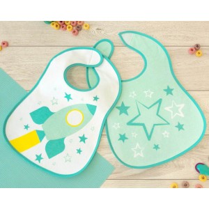 Kiokids Bibs 2pc Blue Stars Kiokids Bibs 2pc Blue Stars