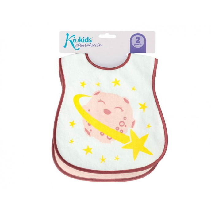 Kiokids Bibs 2pc Pink Hearts