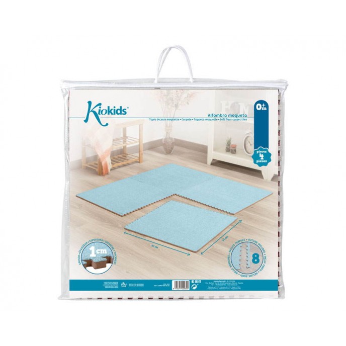 Kiokids Puzzle Mat 60X60cm 4pcs Blue Fabric