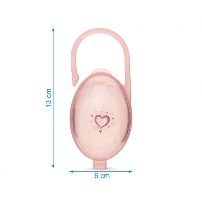 Kiokids Soother Holder Hearts Pink Kiokids Soother Holder Hearts Pink