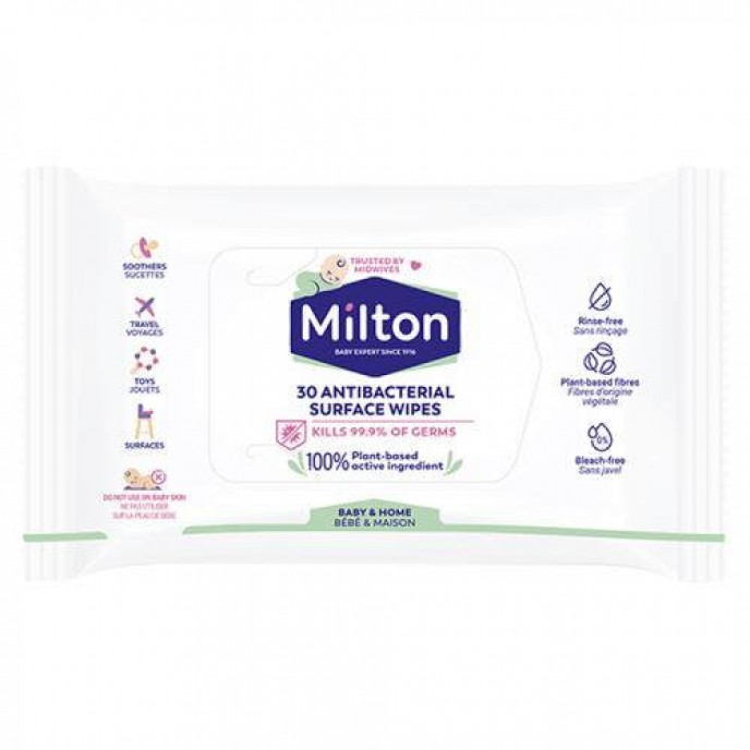 Milton Antibacterial Surface Wipes 30pk Milton Antibacterial Surface Wipes 30pk