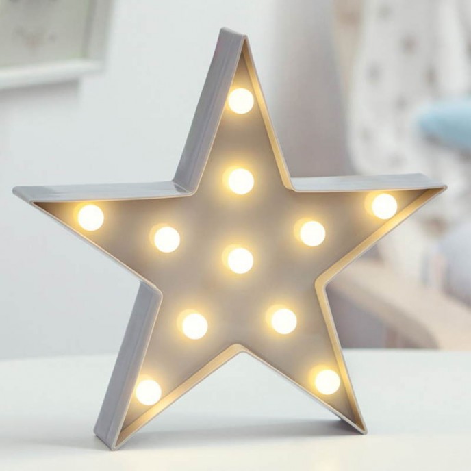 Kiokids LED Wall Mounted Star Grey