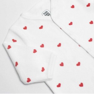 TKS Babygrow Velour 0m Red Hearts TKS Babygrow Velour 0m Red Hearts