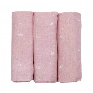 TKS Muslin Squares 3pk Pink Petals