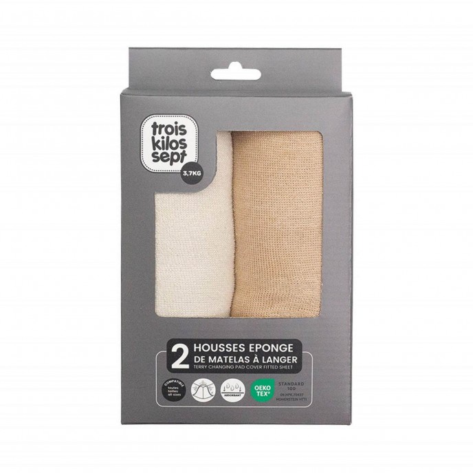 TKS Changing Mat Cover 2pk Sable & Caramel