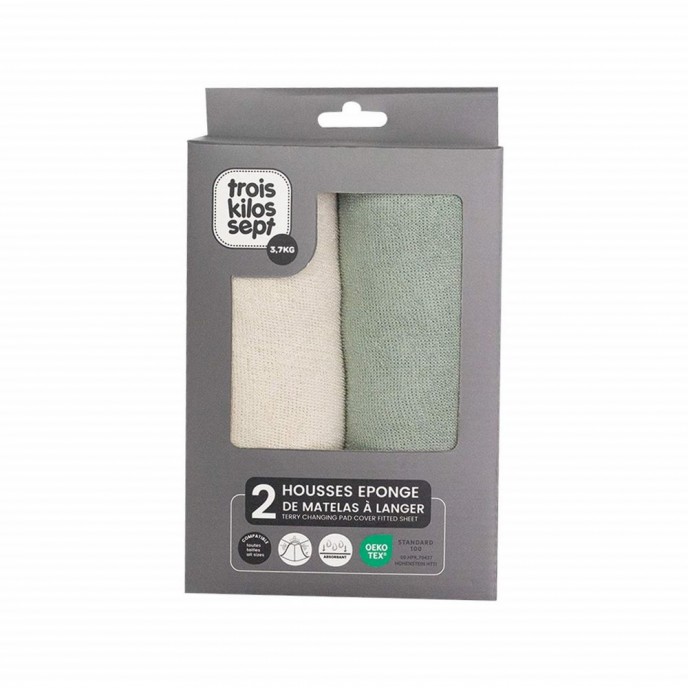 TKS Changing Mat Cover 2pk Sable & Sage