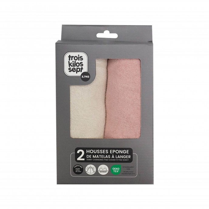 TKS Changing Mat Cover 2pk Sable & Old Pink