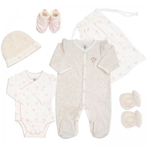 TKS Newborn Set 6pc Pink Flowers