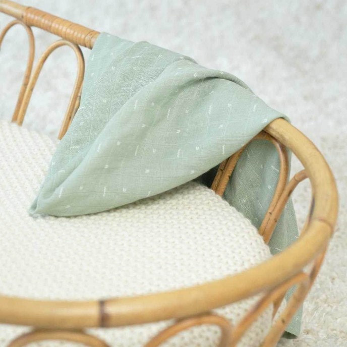 TKS Muslin Squares 3pk Olive Green