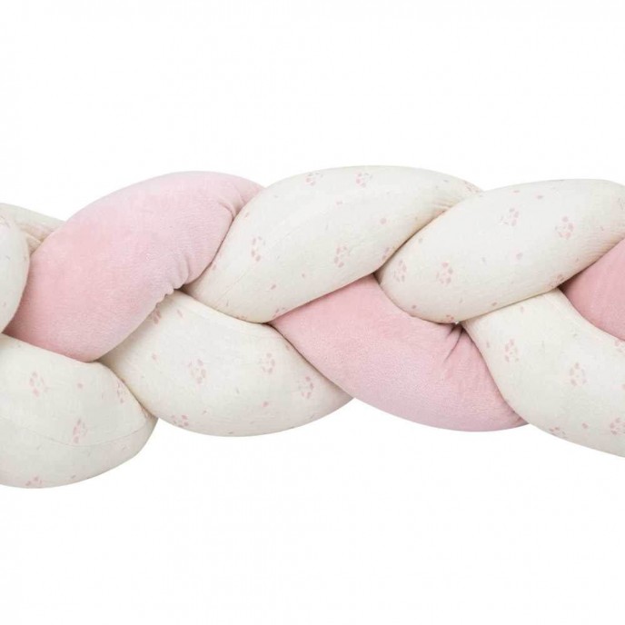 TKS Bed Bumper Braid 200cm Vichy Pink Flowers TKS Bed Bumper Braid 200cm Vichy Pink Flowers