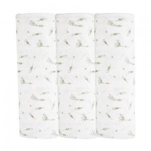 TKS Muslin Squares 3pk Wheat Leaves