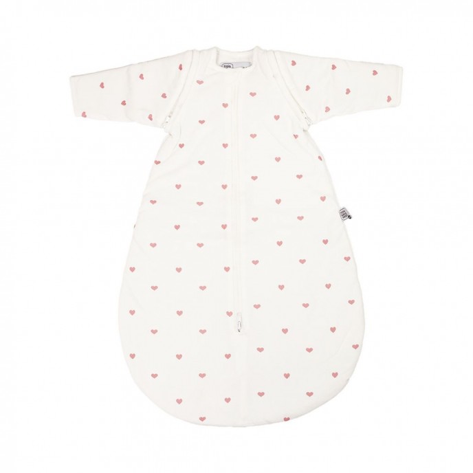 TKS Sleeping Bag with Removable Sleeves Pink Hearts 0-6m