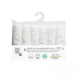 TKS Muslin Squares 6pk White