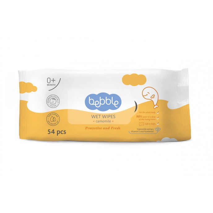 Bebble Wet Wipes with Camomile Extract 54pc