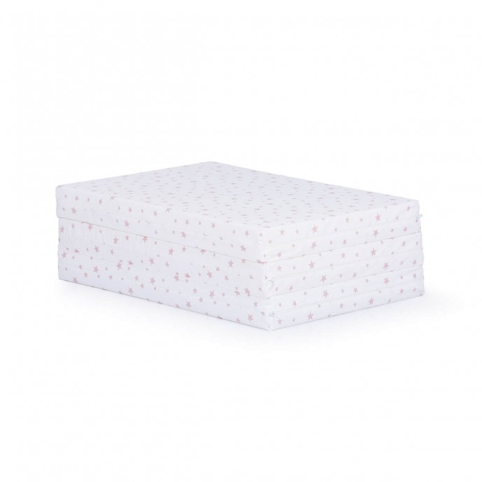Chipolino Travel Cot Mattress 60x120cm Powder Pink Stars Chipolino Travel Cot Mattress 60x120cm Powder Pink Stars
