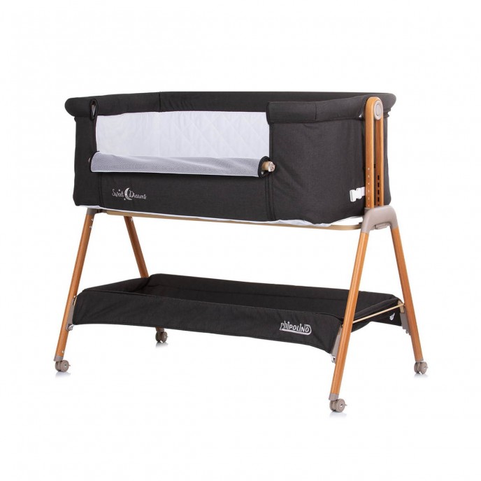 Chipolino Bedside Crib Sweet Dreams Graphite