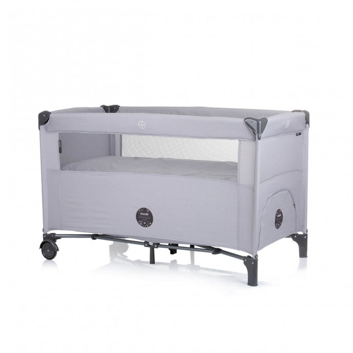 Chipolino Travel Cot Relax Ash Linen with Dropside