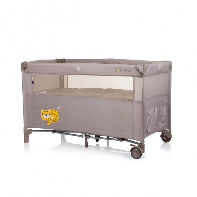 Chipolino Travel Cot Relax Macadamia with Dropside