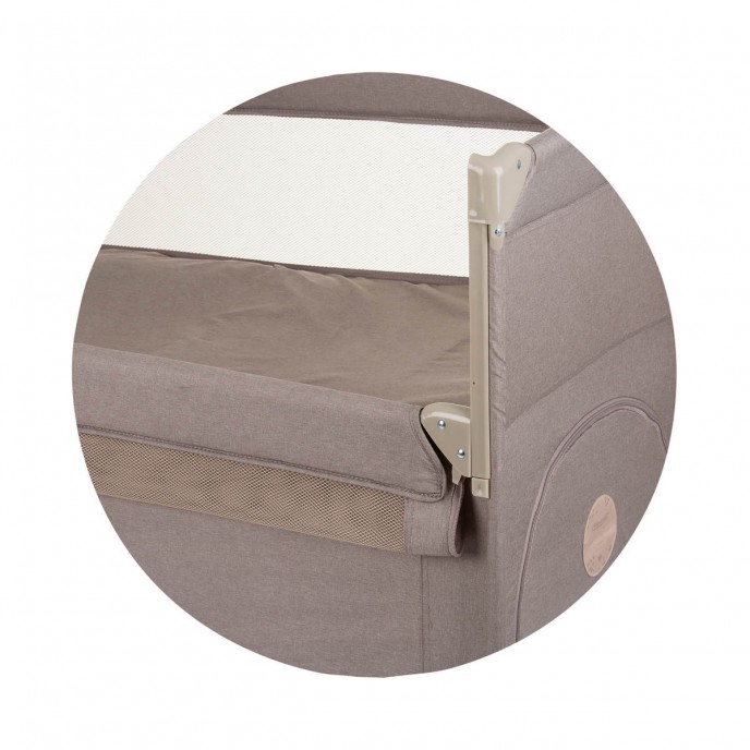 Chipolino Travel Cot Relax Macadamia Linen with Dropside