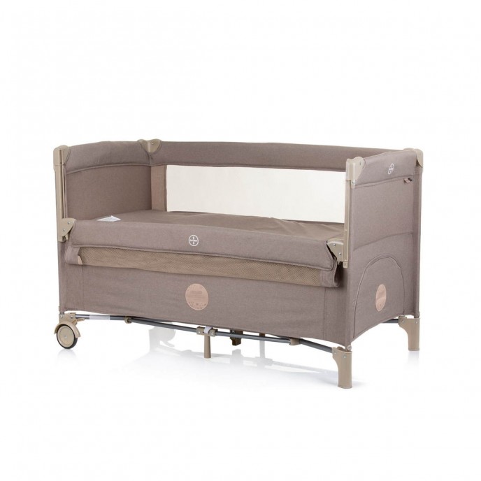 Chipolino Travel Cot Relax Macadamia Linen with Dropside