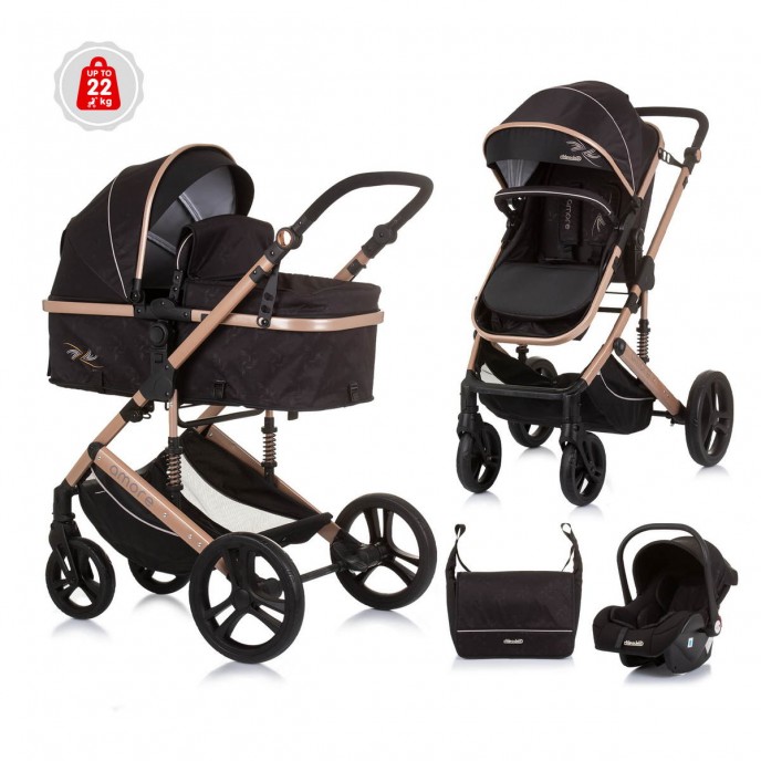 Chipolino Travel System Amore Obsidian Gold