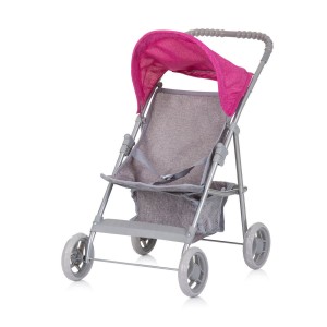 Chipolino Doll Stroller Alice Grey/Pink Linen Chipolino Doll Stroller Alice Grey/Pink Linen
